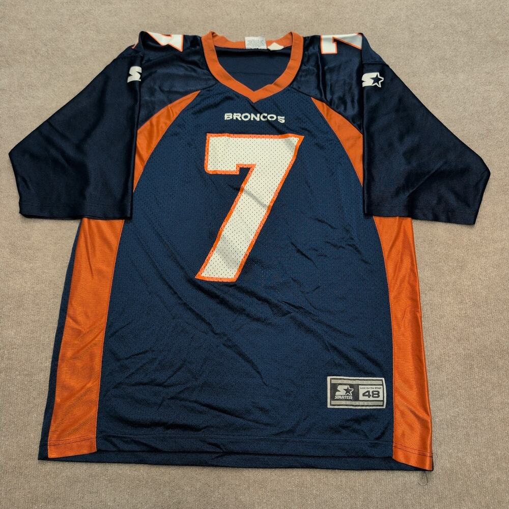 Denver Broncos Starter Home Men's Jersey Blue Orange Size L 48 John Elway